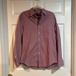 Men’s J Crew Flex Button Down Shirt Plaid Red Gingham